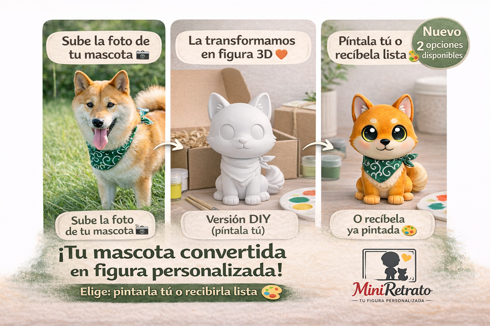 Tu mascota convertida en figura personalizada